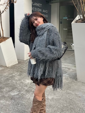 「アイテム（マフラー）」を使った、hichanさん（レディース・156cm）の秋コーディネート