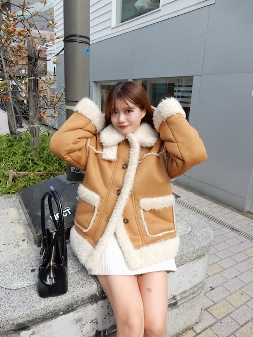 2wayスタンドムートンルーズジャケット（その他アウター）｜Chico