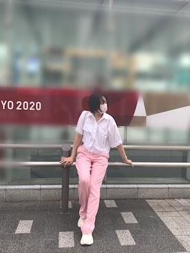 「ショート丈トップス」｜「アイテム（アナログ腕時計）」を使った、ari🍑さん（レディース・167cm）の夏コーディネート