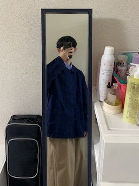 「アイテム（カバーオール）」を使った、railboxさん（メンズ・168cm）の秋コーディネート