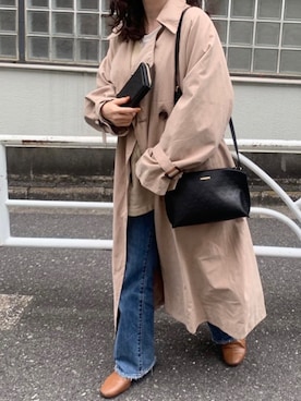 「フェイクレザー」｜「アイテム（財布/小物）」を使った、Dailyrusset ECさん（レディース・154cm）の春コーディネート