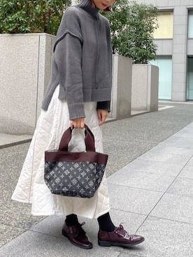 「デニムバッグ」｜Dailyrusset ECさん（レディース・162cm）の冬コーディネート