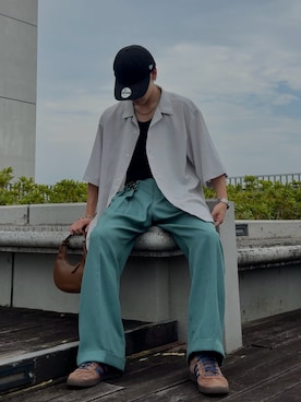 「GU（ジーユー）のアイテム」を使った、Tomo.rrow_wearさん（メンズ・172cm）の夏コーディネート