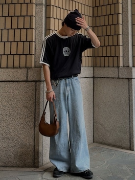 「GU（ジーユー）のアイテム」を使った、Tomo.rrow_wearさん（メンズ・172cm）の夏コーディネート