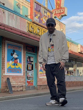 「NEW ERA（ニューエラ）のNEW ERA / ニューエラ 9TWENTY MLB CORE CLASSIC 2 0 / ロゴ刺繍コットンキャップ（キャップ）」を使った、たくみみみさん（メンズ・180cm）の秋コーディネート