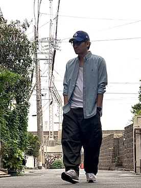 「アイテム（カーゴパンツ）」を使った、たくみみみさん（メンズ・180cm）の秋コーディネート