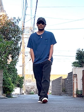 「NEW ERA（ニューエラ）のNEW ERA / ニューエラ 9TWENTY MLB CORE CLASSIC 2 0 / ロゴ刺繍コットンキャップ（キャップ）」を使った、たくみみみさん（メンズ・180cm）の夏コーディネート