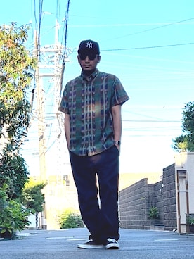 「アイテム（帽子）」を使った、たくみみみさん（メンズ・180cm・40代）の夏コーディネート
