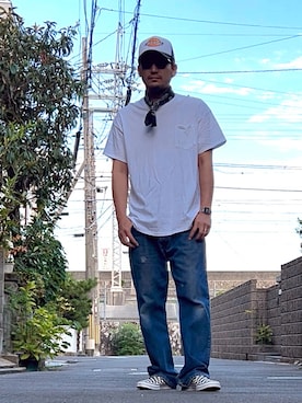「アイテム（スリッポン）」を使った、たくみみみさん（メンズ・180cm）の夏コーディネート