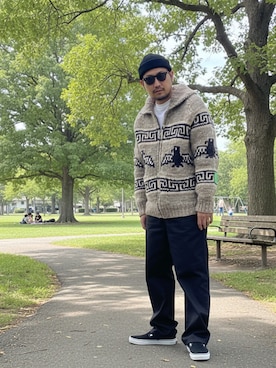 「VANS（バンズ）のVANS/ヴァンズ USA CLASSIC SLIP-ON クラシックスリッポン（スニーカー）」を使った、たくみみみさん（メンズ・180cm）の秋コーディネート