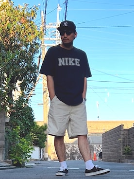 「NEW ERA（ニューエラ）の【NEW ERA/ニューエラ】9FIFTY SNAPBACK LOGO CAP(ロゴキャップ)（キャップ）」を使った、たくみみみさん（メンズ・180cm・40代）の夏コーディネート