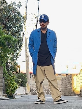 「アイテム（ステンカラーコート）」を使った、たくみみみさん（メンズ・180cm）の秋コーディネート