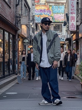 「アイテム（ミリタリージャケット）」を使った、たくみみみさん（メンズ・180cm）の秋コーディネート