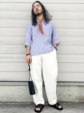 「サコッシュ」｜加藤さん（メンズ・166cm）の夏コーディネート