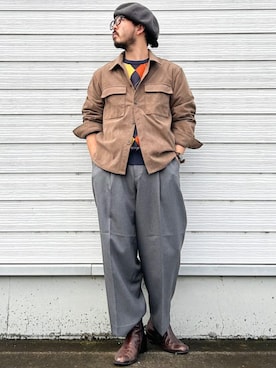 「SHIPS（シップス）のアイテム」を使った、加藤さん（メンズ・166cm）の秋コーディネート
