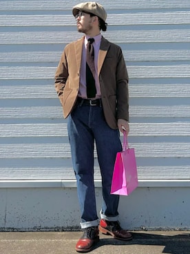 「SHIPS（シップス）のアイテム」を使った、加藤さん（メンズ・166cm）の秋コーディネート
