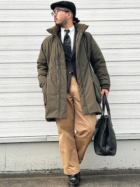 「撥水」｜「アイテム（モッズコート）」を使った、加藤さん（メンズ・166cm）の冬コーディネート