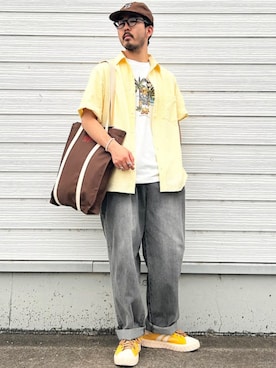 「トートバック」｜加藤さん（メンズ・166cm）の夏コーディネート
