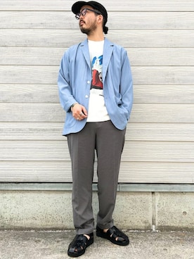 「SHIPS Colors（シップス カラーズ）のアイテム（テーラードジャケット）」を使った、加藤さん（メンズ・166cm）の夏コーディネート