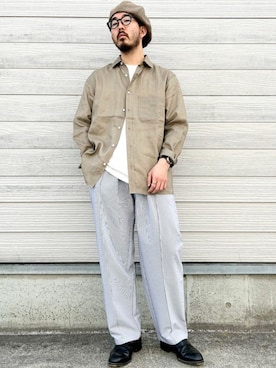 「SHIPS（シップス）のアイテム（パンツ）」を使った、加藤さん（メンズ・166cm）の春コーディネート