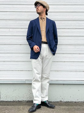 「SHIPS Colors（シップス カラーズ）のアイテム（テーラードジャケット）」を使った、加藤さん（メンズ・166cm）の春コーディネート