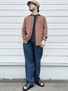 「シップス カラーズ」｜加藤さん（メンズ・166cm）の夏コーディネート