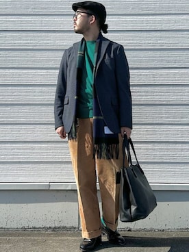 「シップス」｜加藤さん（メンズ・166cm）の冬コーディネート