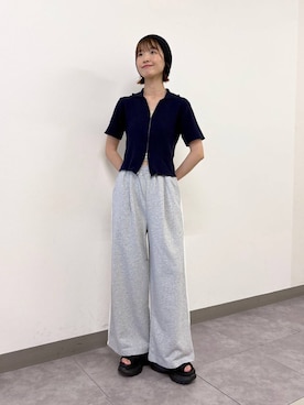 「アイテム（スウェットパンツ）」を使った、nanamiさん（レディース・164cm・20代）の夏コーディネート