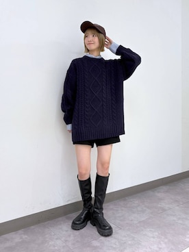 「RAGEBLUE（レイジブルー）のアイテム（キャップ）」を使った、nanamiさん（レディース・164cm）の秋コーディネート