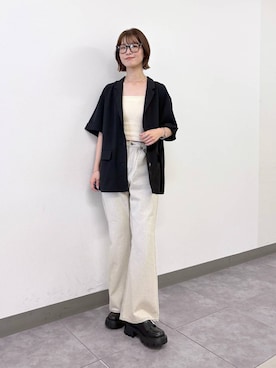 「アイテム（テーラードジャケット）」を使った、nanamiさん（レディース・164cm・20代）の夏コーディネート