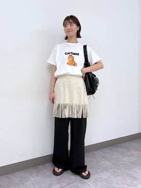 「アイテム（スラックス）」を使った、nanamiさん（レディース・164cm）の夏コーディネート