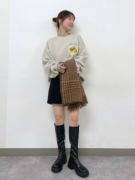 「MULGA（モルガ）のアイテム」を使った、nanamiさん（レディース・164cm）の冬コーディネート