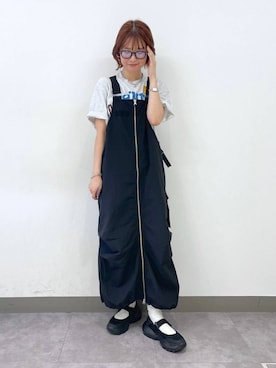 「RAGEBLUE（レイジブルー）のアイテム（ジャンパースカート）」を使った、nanamiさん（レディース・164cm）の夏コーディネート