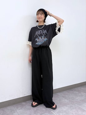 「アイテム（ニットキャップ/ビーニー）」を使った、nanamiさん（レディース・164cm）の夏コーディネート