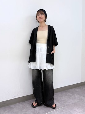 「アイテム（ニットキャップ/ビーニー）」を使った、nanamiさん（レディース・164cm・20代）の夏コーディネート