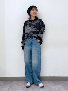 「JEANASIS（ジーナシス）のアイテム（ニットキャップ/ビーニー）」を使った、nanamiさん（レディース・164cm）の秋コーディネート