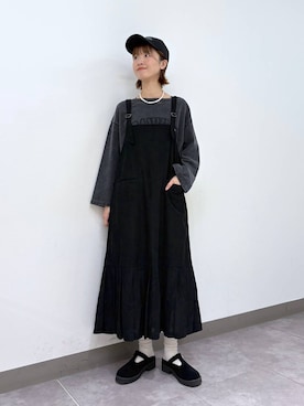 「アイテム（サロペット/オーバーオール）」を使った、nanamiさん（レディース・164cm・20代）の秋コーディネート