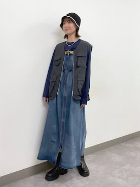 「RAGEBLUE（レイジブルー）のアイテム（ハット）」を使った、nanamiさん（レディース・164cm）の夏コーディネート