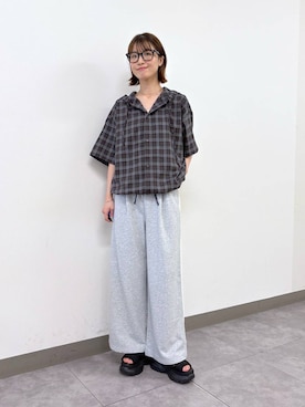 「アイテム（スウェットパンツ）」を使った、nanamiさん（レディース・164cm・20代）の夏コーディネート