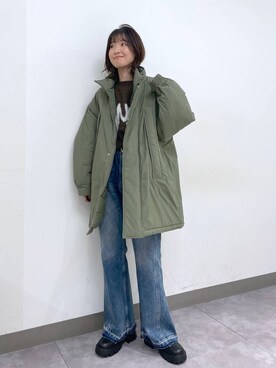 「RAGEBLUE（レイジブルー）のアイテム（ダウンジャケット/コート）」を使った、nanamiさん（レディース・164cm）の秋コーディネート
