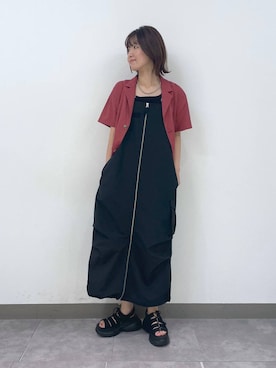 「RAGEBLUE（レイジブルー）のアイテム（ジャンパースカート）」を使った、nanamiさん（レディース・164cm）の夏コーディネート
