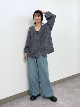「JEANASIS（ジーナシス）のアイテム（ニットキャップ/ビーニー）」を使った、nanamiさん（レディース・164cm）の秋コーディネート