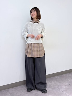 「RAGEBLUE（レイジブルー）のアイテム（ニット/セーター）」を使った、nanamiさん（レディース・164cm）の春コーディネート
