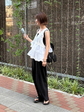 「アイテム（バックパック/リュック）」を使った、nanamiさん（レディース・164cm・20代）の夏コーディネート