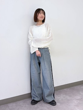 「RAGEBLUE（レイジブルー）のアイテム（ニット/セーター）」を使った、nanamiさん（レディース・164cm）の春コーディネート