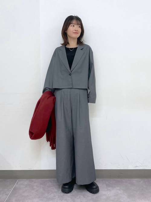 【大特価‼️】 utusiyo テーラードジャケット ワイドスラックス ウール混 Utusiyo（ウツシヨ）の「double jacket 亙（テーラード