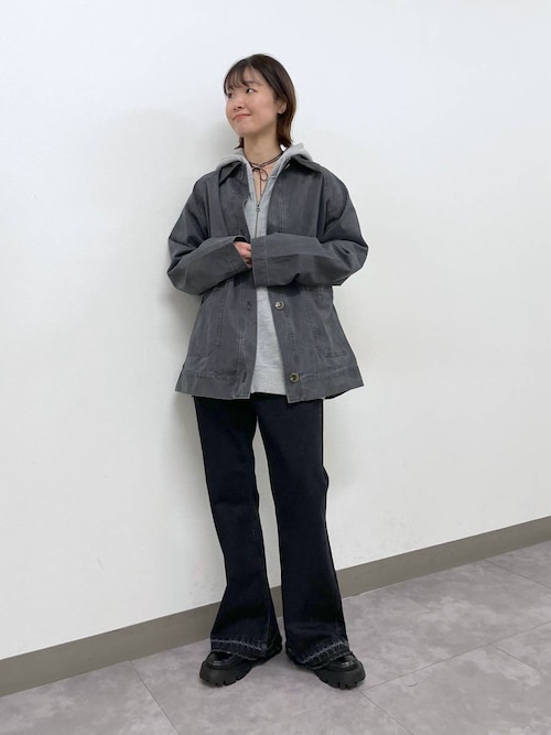 セール】襟レザー/ヴィンテージライクBIGカバーオール（ブルゾン