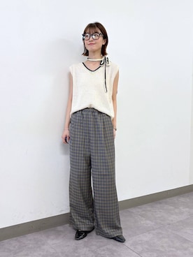 「アイテム（スラックス）」を使った、nanamiさん（レディース・164cm・20代）の夏コーディネート