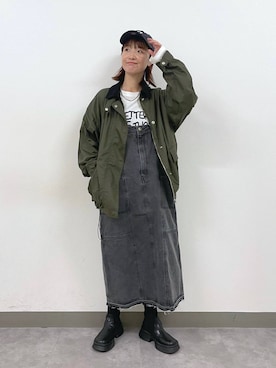 「RAGEBLUE（レイジブルー）のアイテム（ミリタリージャケット）」を使った、nanamiさん（レディース・164cm）の秋コーディネート