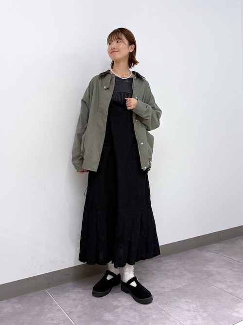 セール】ホソコールプリーツジャンスカ（サロペット/オーバーオール